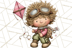 Adorable Easter Kids Clipart, Playful Children Clip Art PNG Product Image 5