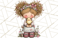 Adorable Easter Kids Clipart, Playful Children Clip Art PNG Product Image 4