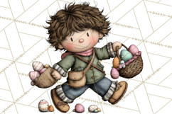 Adorable Easter Kids Clipart, Playful Children Clip Art PNG Product Image 4