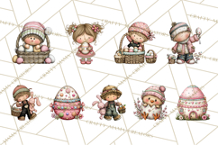 Adorable Easter Kids Clipart, Playful Children Clip Art PNG Product Image 4