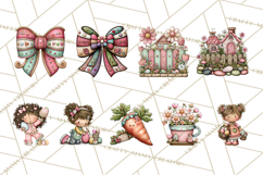 Adorable Easter Kids Clipart, Playful Children Clip Art PNG Product Image 6