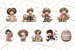 Adorable Easter Kids Clipart, Playful Children Clip Art PNG Product Image 2