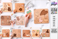 Easter Kids Puzzles Laser Cut Bundle | Easter Bunny SVG |CNC Product Image 1