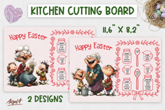 Happy Easter cutting board bundle Funny elderly lady PNG Product Image 9