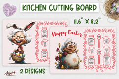 Happy Easter cutting board bundle Funny elderly lady PNG Product Image 10