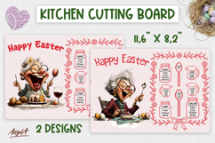 Happy Easter cutting board bundle Funny elderly lady PNG Product Image 6