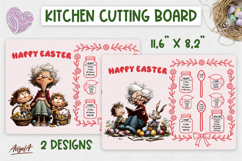 Easter Kitchen cutting board Funny grandma grandchildren PNG Product Image 1