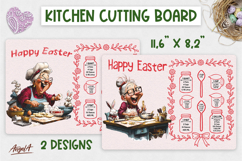 Happy Easter cutting board bundle Funny elderly lady PNG Product Image 11