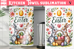 Easter kitchen towel sublimation | Coquette tea towel Product Image 1