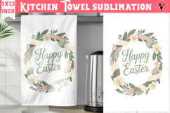 Easter kitchen towel sublimation | Coquette tea towel Product Image 1