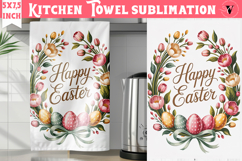 Easter kitchen towel sublimation | Coquette tea towel Product Image 1