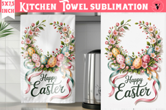 Easter kitchen towel sublimation | Coquette tea towel Product Image 1