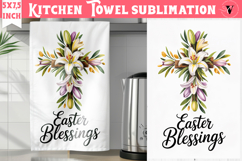 Easter kitchen towel sublimation | Christian kitchen towel Product Image 1