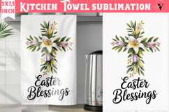 Easter kitchen towel sublimation | Christian kitchen towel Product Image 1