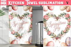 Easter kitchen towel sublimation | Coquette tea towel Product Image 1