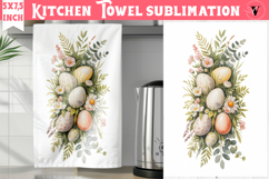 Easter kitchen towel sublimation | Coquette tea towel Product Image 1