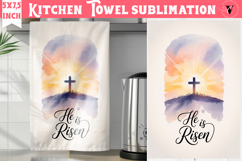Easter kitchen towel sublimation | Christian kitchen towel Product Image 1