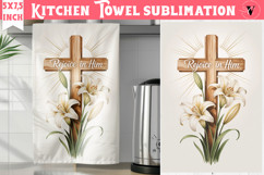 Easter kitchen towel sublimation | Christian kitchen towel Product Image 1