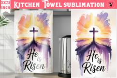 Easter kitchen towel sublimation | Christian kitchen towel Product Image 1