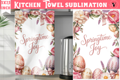 Easter kitchen towel sublimation | Coquette tea towel Product Image 1