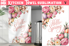 Easter kitchen towel sublimation | Coquette tea towel Product Image 1
