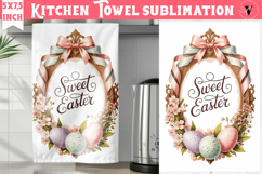 Easter kitchen towel sublimation | Coquette tea towel Product Image 1