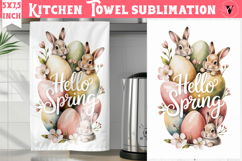 Easter kitchen towel sublimation | Coquette tea towel Product Image 1