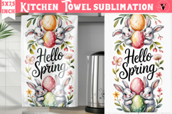 Easter kitchen towel sublimation | Coquette tea towel Product Image 1