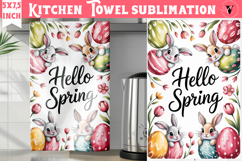 Easter kitchen towel sublimation | Coquette tea towel Product Image 1