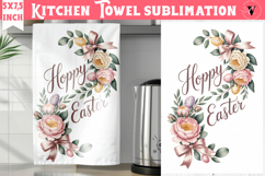 Easter kitchen towel sublimation | Coquette tea towel Product Image 1