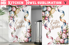 Easter kitchen towel sublimation | Coquette tea towel Product Image 1