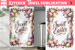Easter kitchen towel sublimation | Coquette tea towel Product Image 1