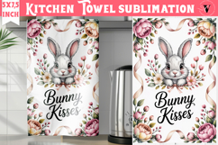 Easter kitchen towel sublimation | Coquette tea towel Product Image 1
