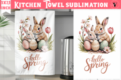 Easter kitchen towel sublimation | Coquette tea towel Product Image 1