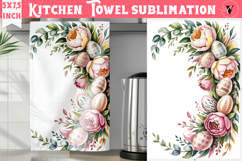 Easter kitchen towel sublimation | Coquette tea towel Product Image 1