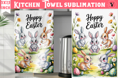 Easter kitchen towel sublimation | Coquette tea towel Product Image 1