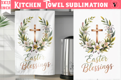 Easter kitchen towel sublimation | Christian kitchen towel Product Image 1