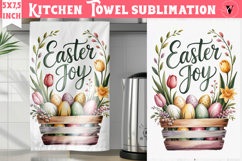 Easter kitchen towel sublimation | Coquette tea towel Product Image 1