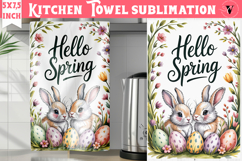 Easter kitchen towel sublimation | Coquette tea towel Product Image 1