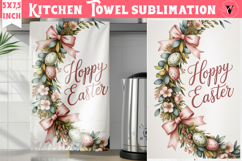 Easter kitchen towel sublimation | Coquette tea towel Product Image 1