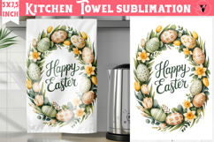 Easter kitchen towel sublimation | Coquette tea towel Product Image 1
