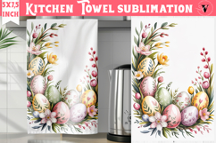 Easter kitchen towel sublimation | Coquette tea towel Product Image 1