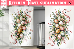 Easter kitchen towel sublimation | Coquette tea towel Product Image 1
