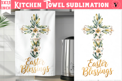 Easter kitchen towel sublimation | Christian kitchen towel Product Image 1
