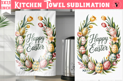 Easter kitchen towel sublimation | Coquette tea towel Product Image 1