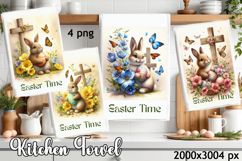 Happy Easter Kitchen Towel Sublimation Design Product Image 1