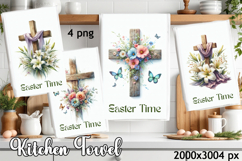 Happy Easter Kitchen Towel Sublimation Design Product Image 1