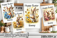 Happy Easter Kitchen Towel Sublimation Design Product Image 1