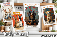 Easter Kitchen Towel Sublimation Design Product Image 1