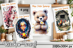 Easter Kitchen Towel Sublimation Design Product Image 1